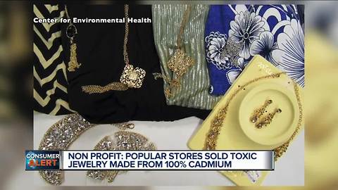 Tests show popular stores sold toxic jewelry made with cadmium