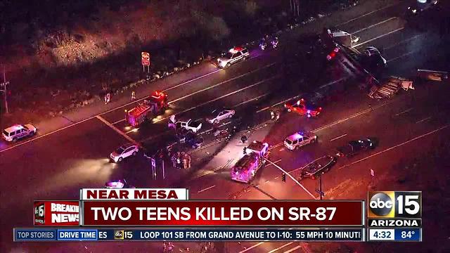 Teens killed in crash involving semi on SR-87