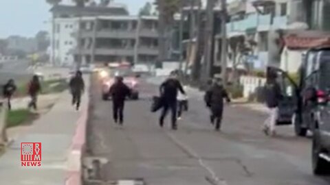 Illegal Aliens Storm The Beach Of La Jolla, CA, Take Off Running Into Neighborhood