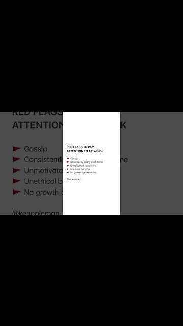 5 Red Flags To Avoid At Work