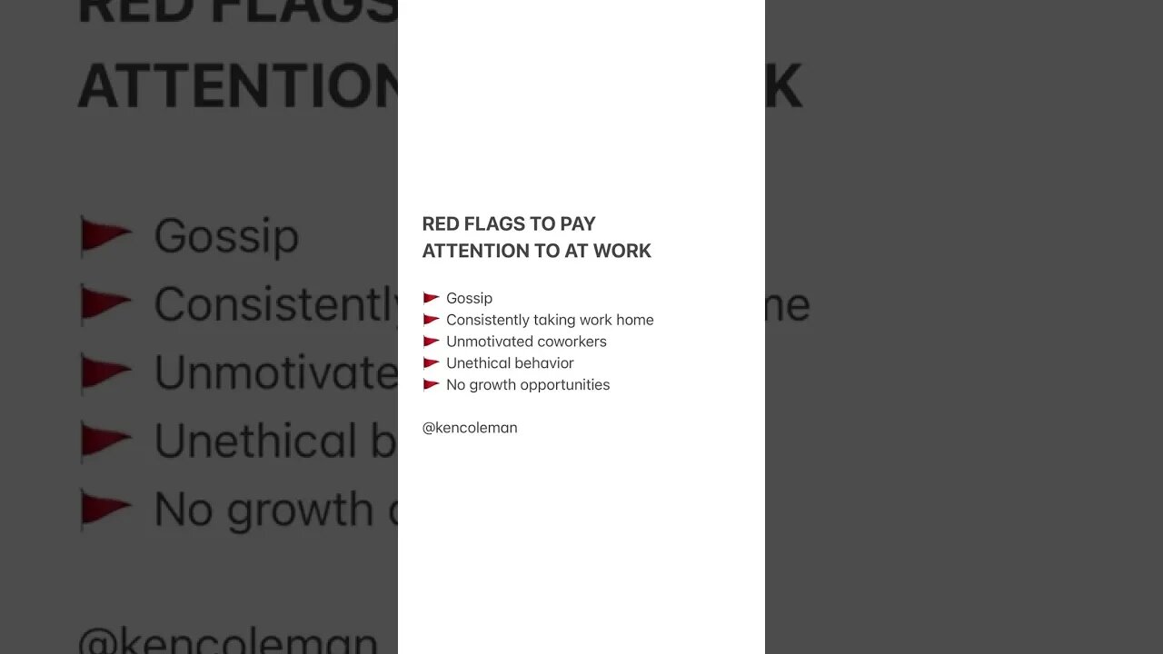 5 Red Flags To Avoid At Work