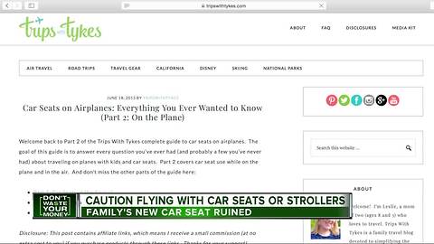 Caution flying with car seats or stollers