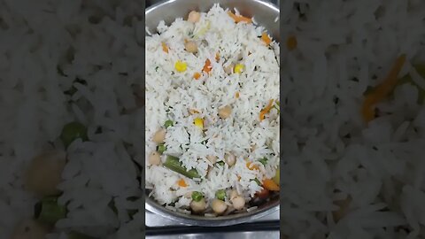 Delicious White Rice With Mixed Vegetable Recipe 😋 #shorts #rice