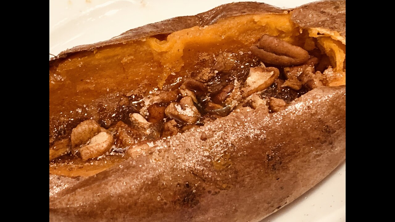 Oven-Baked Sweet Potatoe | Butter,Sugar, Cinnamon & Pecan