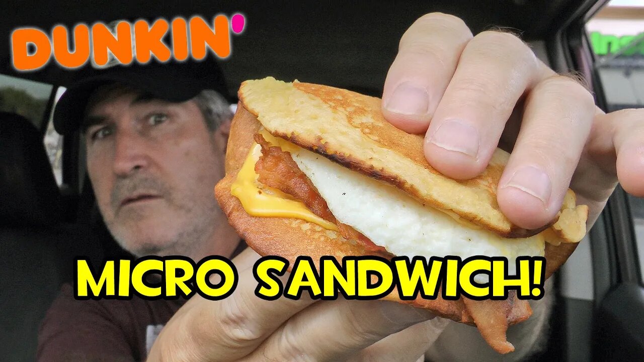 FIRST TIME! Dunkin Donuts PANCAKE BACON WAKE UP WRAP Review 😮