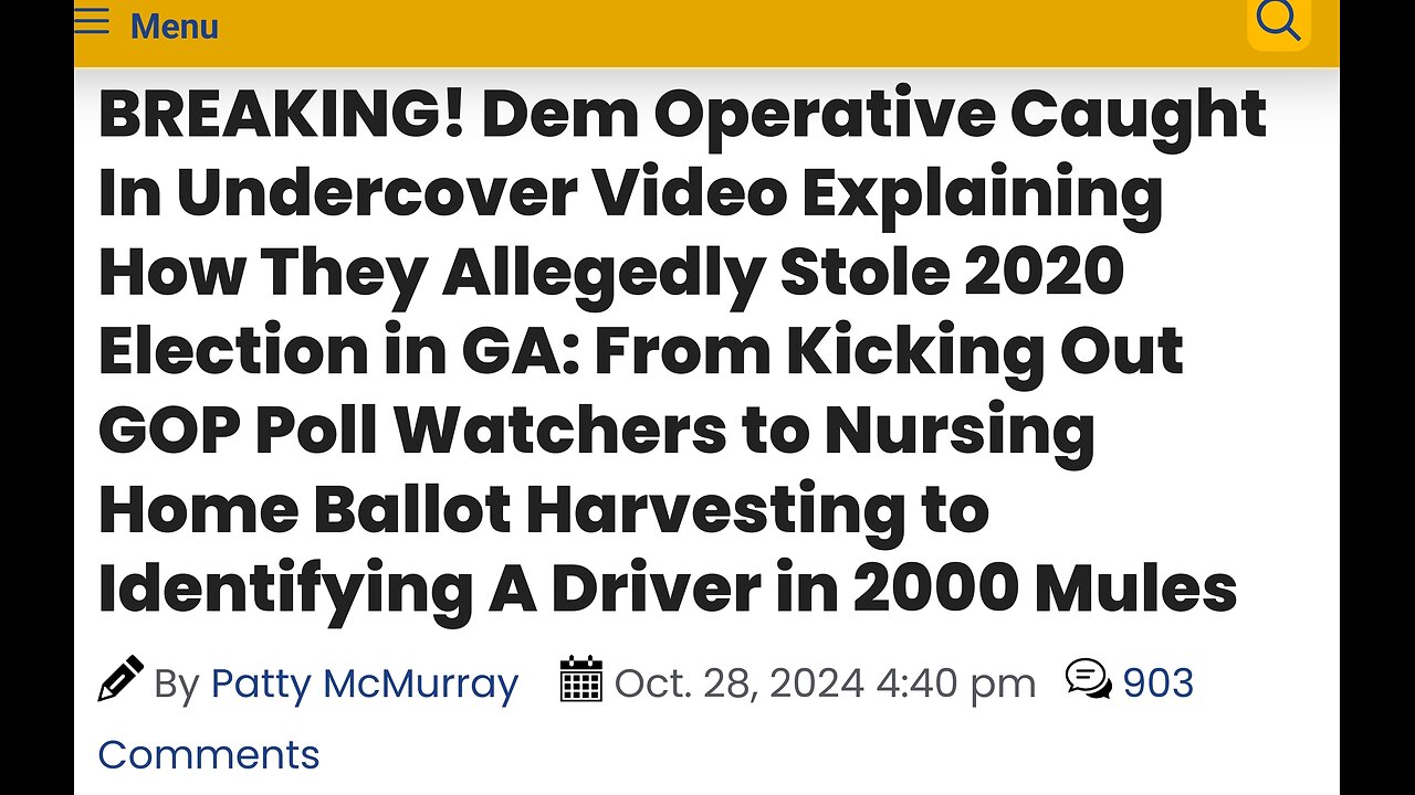 Undercover Video Reveals 2020 Election Fraud in Georgia