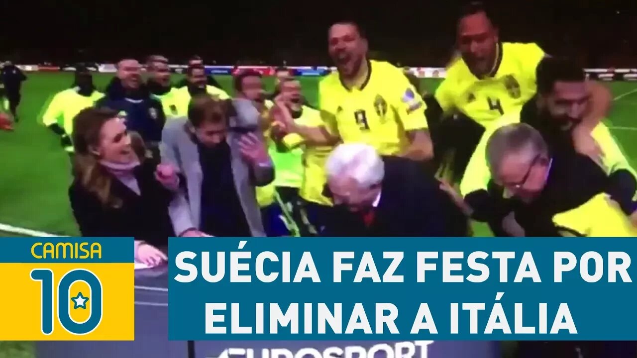 OLHA a FESTA da SUÉCIA por eliminar a ITÁLIA e ir à COPA!