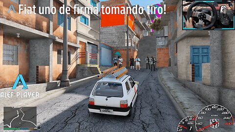 Fiat Uno De firma | GTA V - Carro sobe morro da favela para cobrar morador e acaba levando tiro!