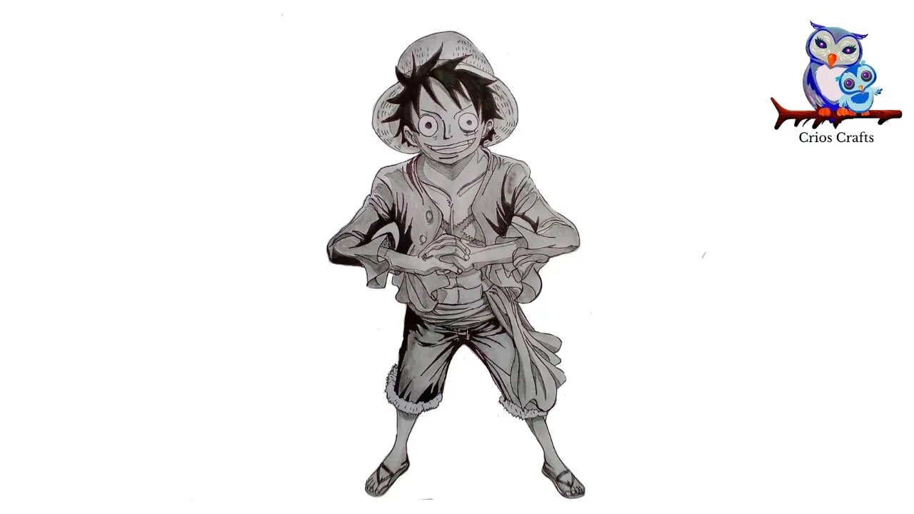 How to Draw Monkey D. Luffy One Piece Sketch - Step by Step