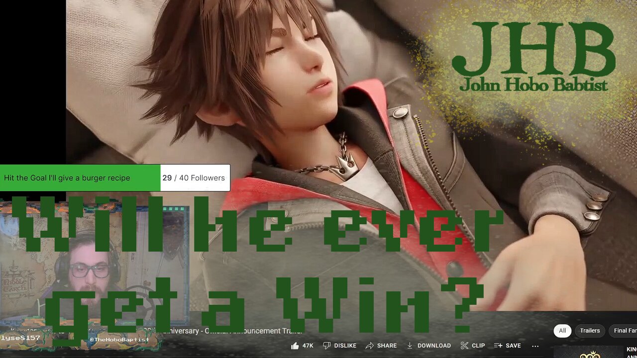 Hobo watches the Kingdom Hearts Reveal
