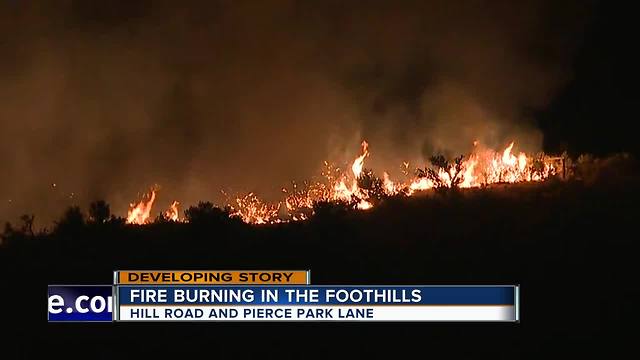 Fire burning at hill road in boise