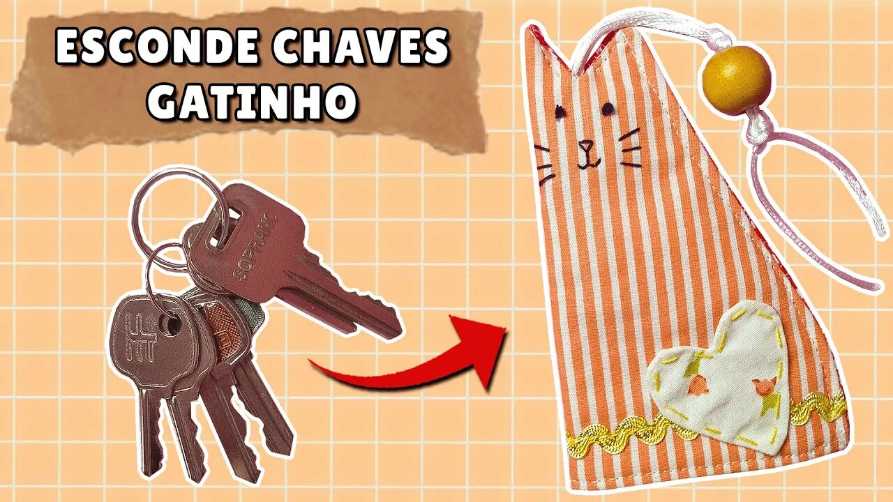 Como FAZER um ESCONDE CHAVES com formato de GATINHO / Esconde chaves gatinho - Passo a passo