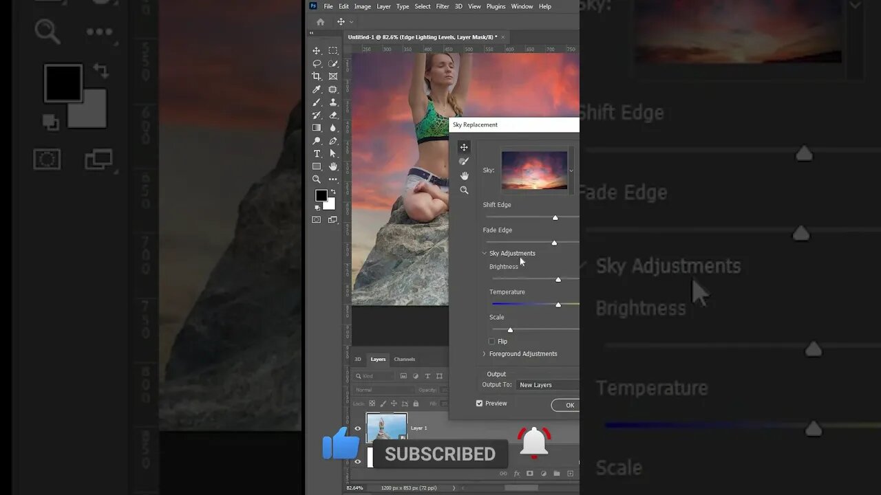 Sky Replacement In Photoshop |#trendingshortfffff #shorts #photoshopshort #ytshorts #photoshopshort