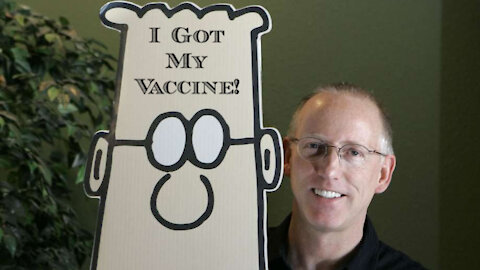 Dilbert Cartoon Buffoon Cheers Vaccine Passports