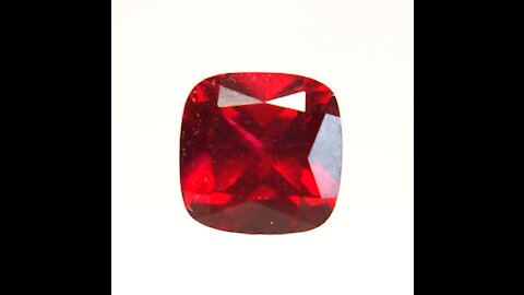 Hydrothermal Ruby Square Cushion