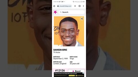 HAPPY 32 BIRTHDAY DAMSON IDRIS TV Actor