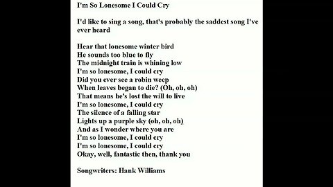 Elvis Presley I'm So Lonesome I could Cry Alternate by SRM