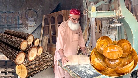 How a Woodworking Master Makes Bowls __ Woodturning into Beautiful Bowls on Custom Lathe Machine