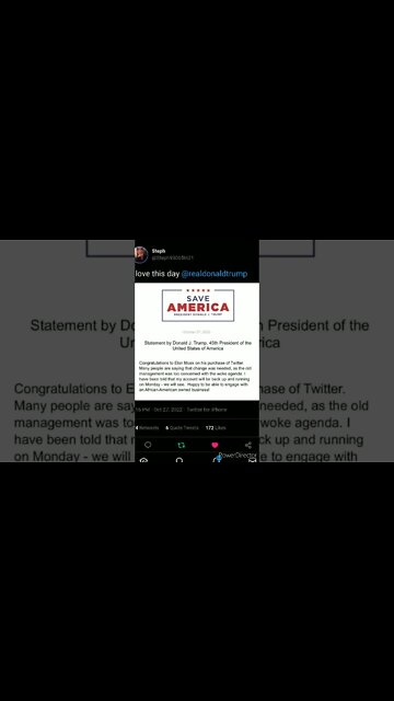 Donald Trump says he will be back on Twitter on Monday Oct 31 2022