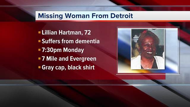 Detroit police search for missing elderly woman with dementia