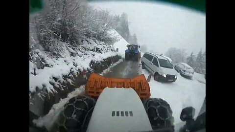 Schneeräumung Steyr CVT 170 Winter 2021 22 #snow last Year #winterdienst #viral #alps #sound !!!! 1