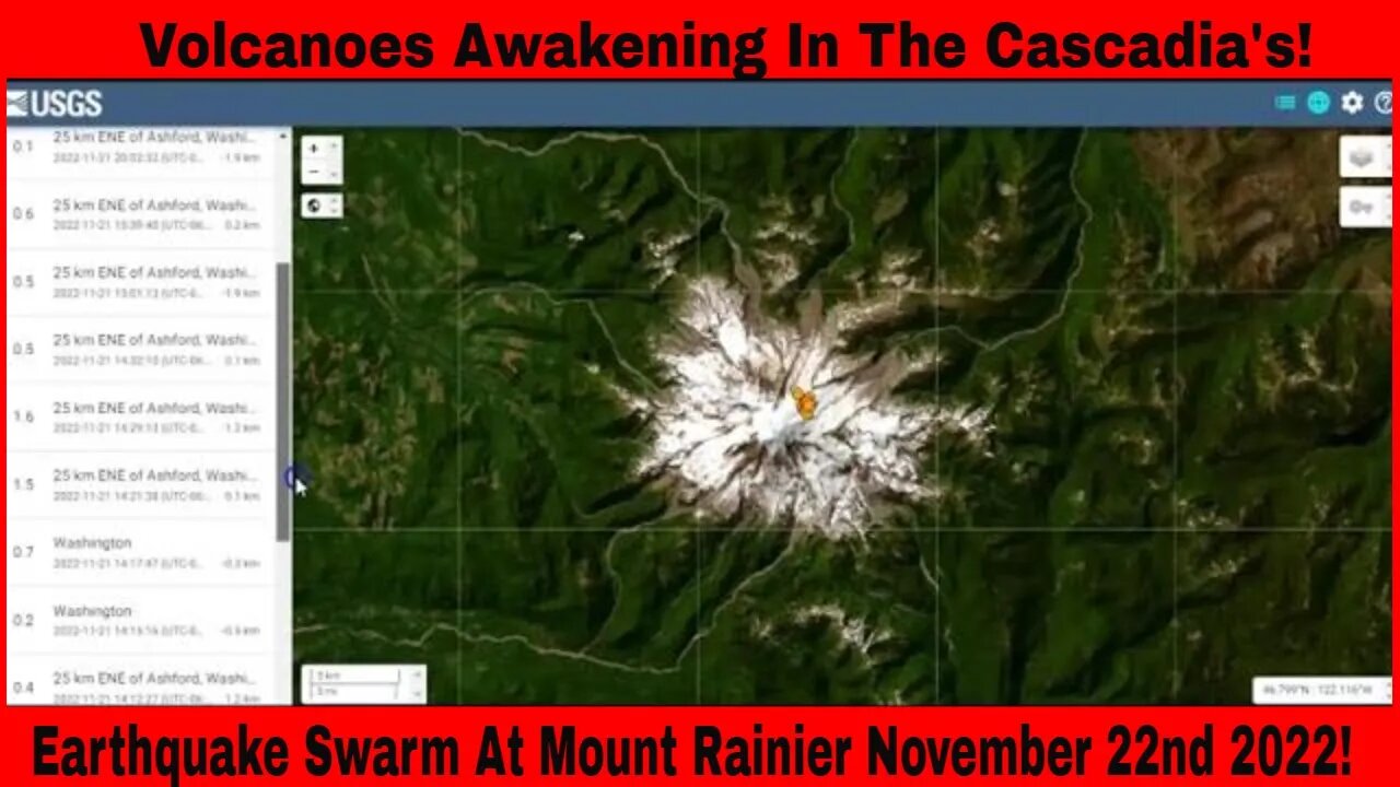 Earthquake Swarm At Mount Rainier November 22nd 2022!