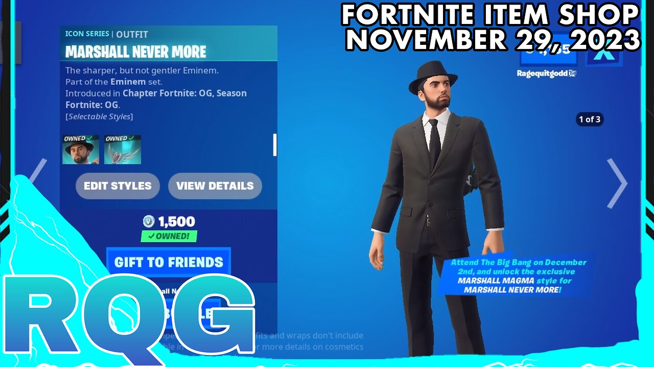 “NEW” EMINEM SET IS FINALLY HERE! FORTNITE ITEM SHOP (November 29, 2023)