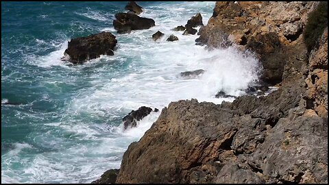 SEA WAVES TOUCHING STONES ASMR