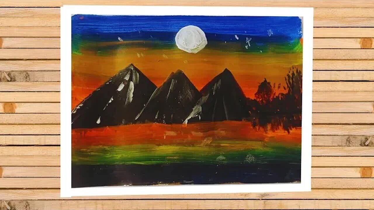 Mountain Painting for beginners/ Acrylic Painting/ Beautiful Scenery Painting