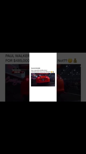Is Paul Walker's Supra Overpriced?!😳😱