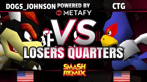 FPS4 Online - Dogs_Johnson (Falco/Falcon/Bowser) vs. CTG (Falco/Jigglypuff)- Smash Remix L. Quarters