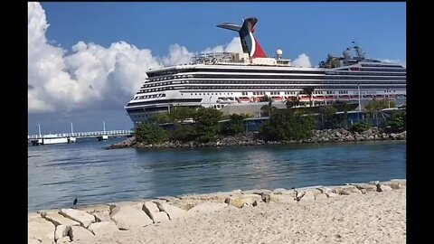 Huge Ship 🚢 Docked at the Beach 🏖