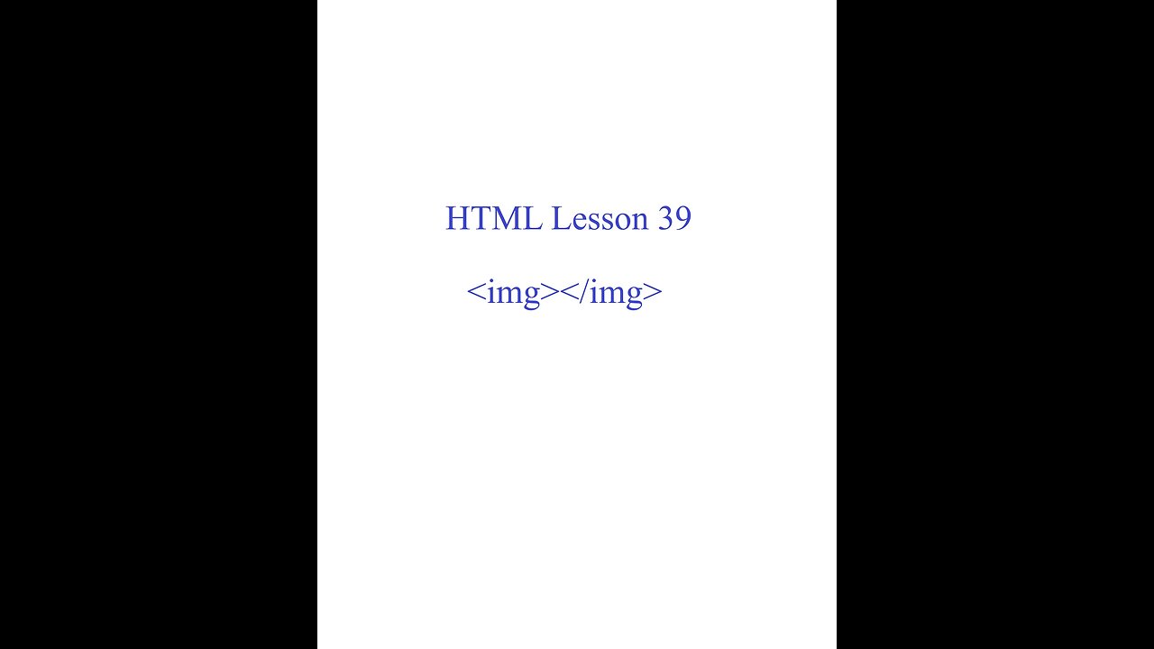 HTML Lesson 39