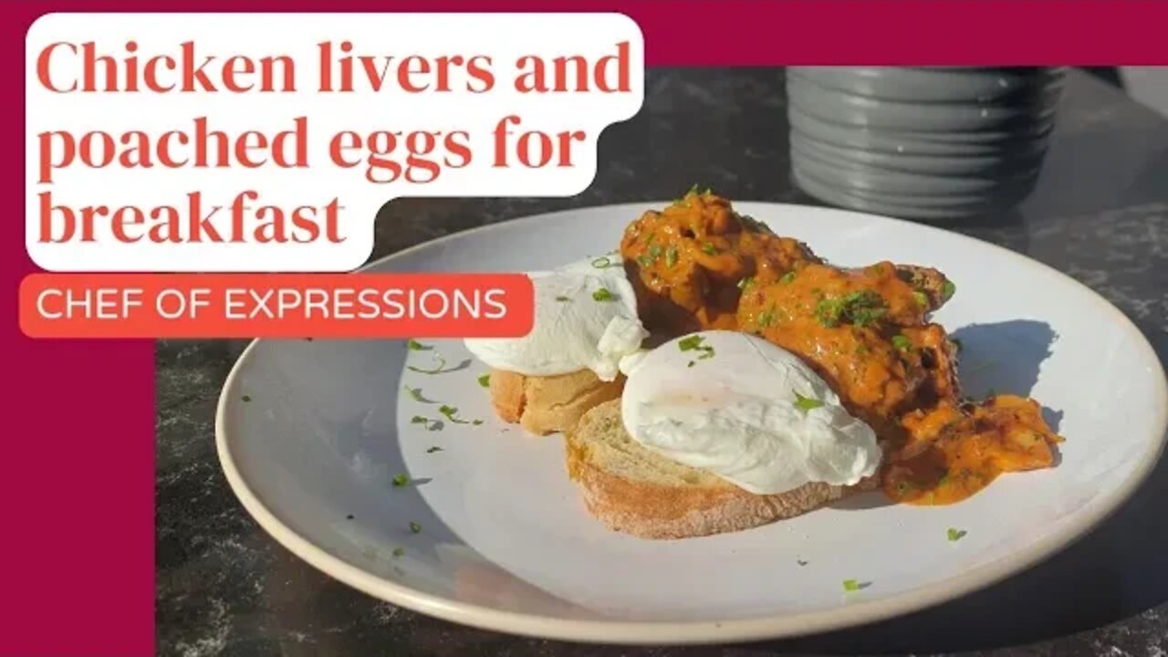Creamy Chicken Livers With Poached Eggs For Breakfast