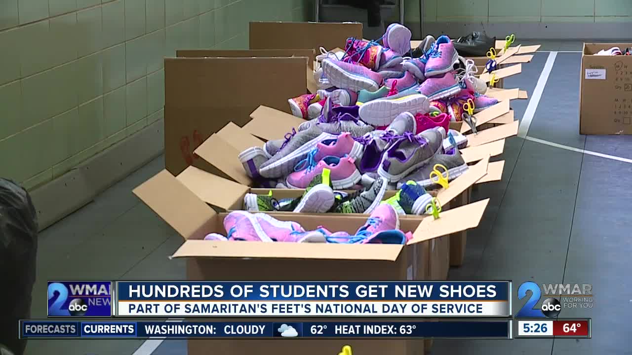 500 Baltimore students given new shoes on Tuesday