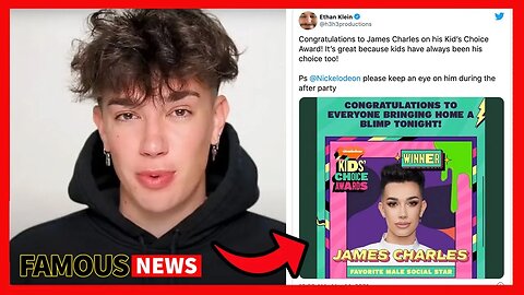 James Charles Wins Kids Choice Award Despite Allegations About Kids | Famous News