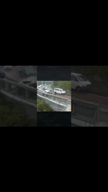 Car crash on wet road #carcrash