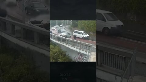 Car crash on wet road #carcrash
