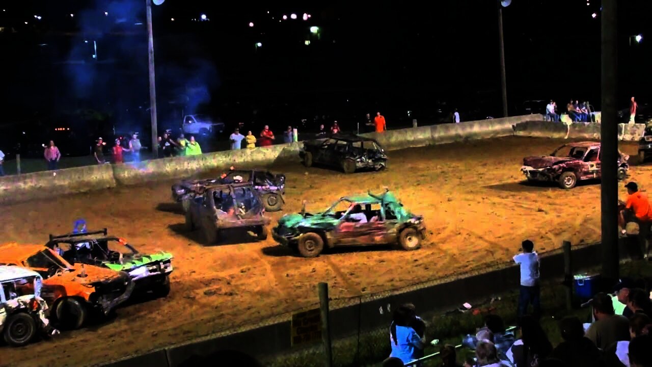 Relay For Life Boyle county Danville, KY Mini car demo derby 8-21-10 Feature pt 6