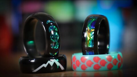 Making Custom Resin Core Inlay Rings using Dichrolam & Opal