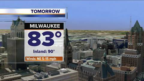 Partly cloudy and warm overnight into Tuesday