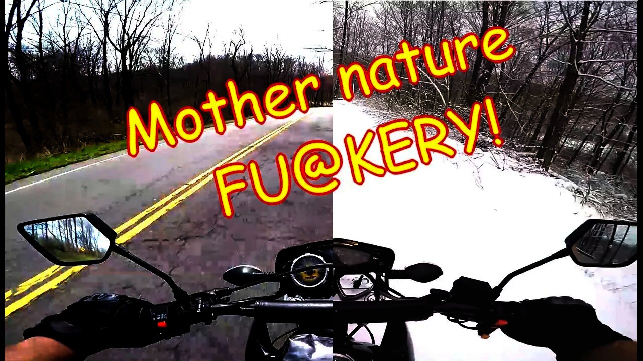 [E11] 250cc Hawk 70 degrees to SNOW!!! Riding through Dover with the dual sport enduro China bike