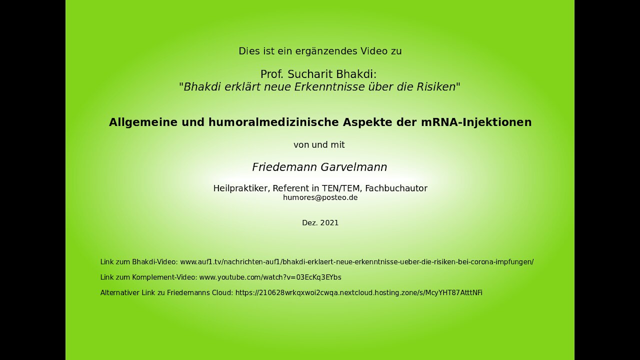 Allgemeine und humoralmedizinische Aspekte der mRNA-Injektionen
