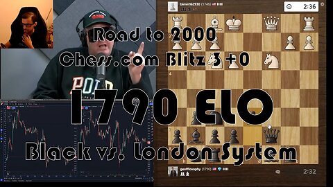 Road to 2000 #105 - 1790 ELO - Chess.com Blitz 3+0 -Black vs. London System