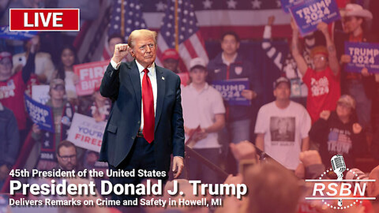 LIVE: President Trump Delivers Remarks on Crime and Safety in Howell, MI - 8/20/24 | Join Eric Trump, Navarro, Flynn, Kash, Julie Green, Amanda Grace & Team America October 17-18 In Selma, NC (Request Tix Via Text 918-851-0102)