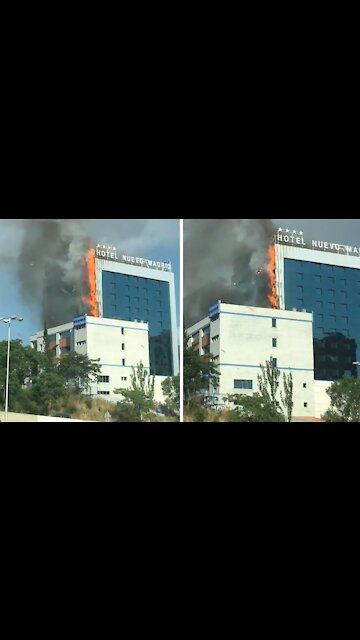 Hotel Nuevo in Madrid catches on fire