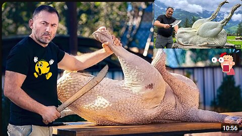 Cooking A Whole Huge Ostrich! The Recipe Of The Dish That Everyone Was Waiting For
