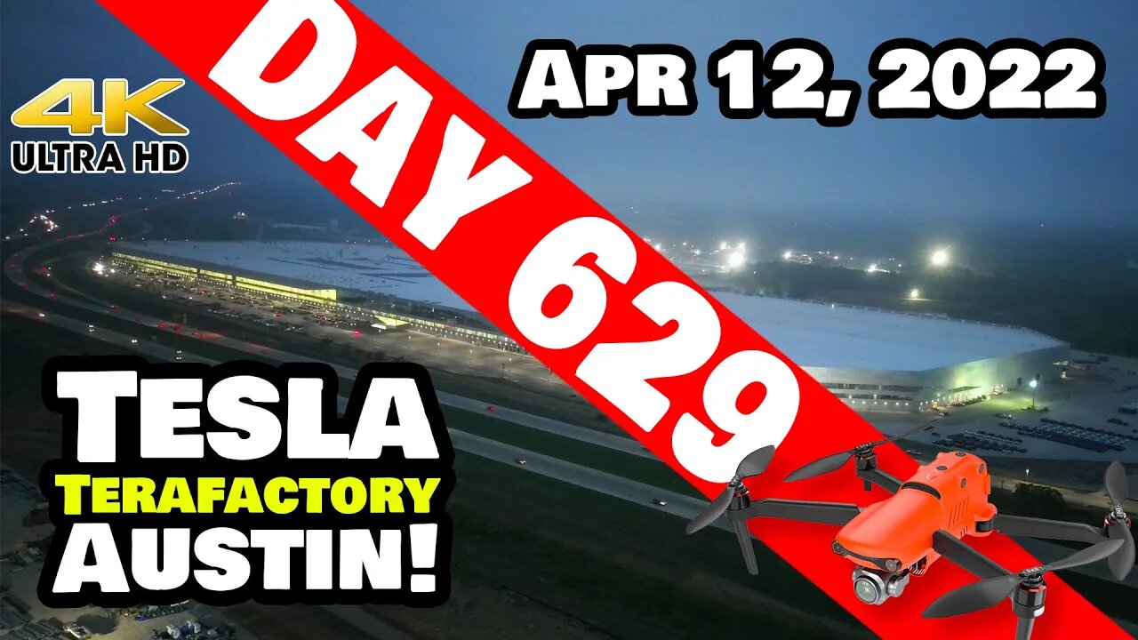 BUSY MORNING AT GIGA TEXAS! - Tesla Gigafactory Austin 4K Day 629 - 4/12/22 - Tesla Terafactory TX