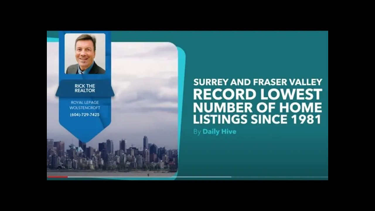 Fraser Valley Records Lowest Housing Inventory | September 2021 | Rick the REALTORĀ®