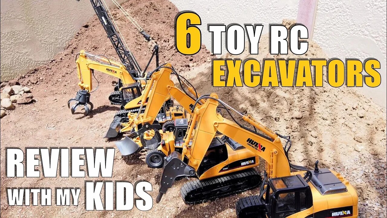 6 Huina RC Excavators Review - Unboxing and Test at New RC Work Site ⛏👷